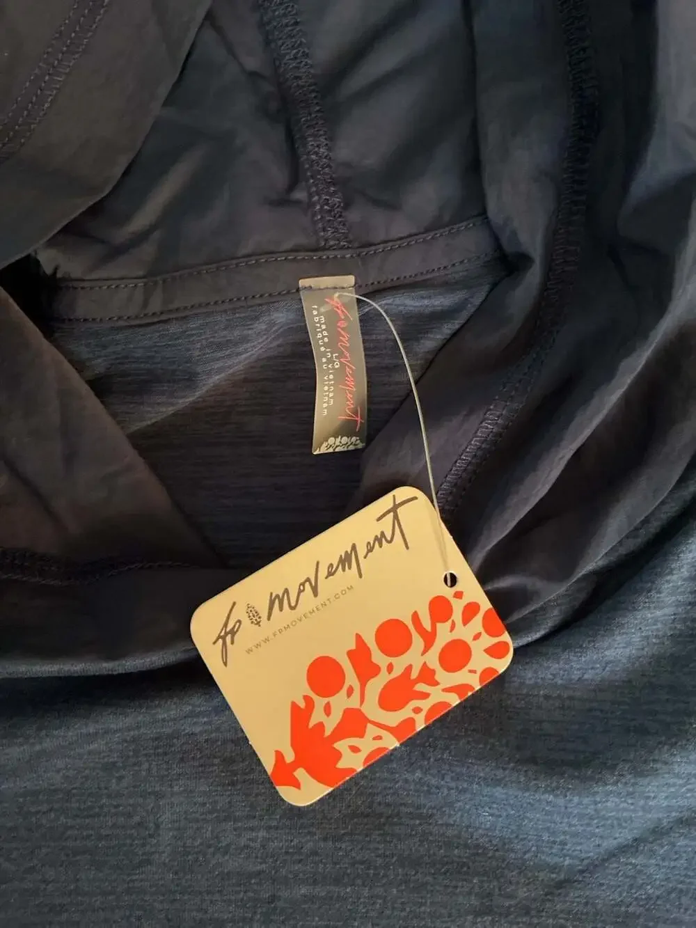 FP Movement Short Sleeve Crop Hoodie in Midnight Navy